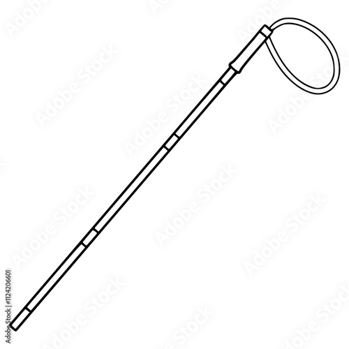 white cane illustration hand drawn outline vector