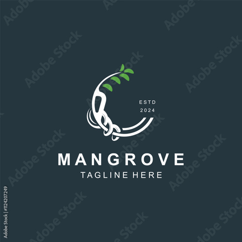 Mangrove tree logo nature design Abstract Minimalist Sign Symbol Environment template