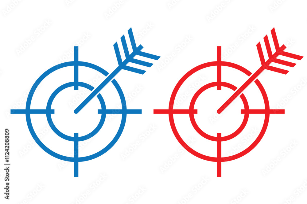 Target vector icon illustration. Set of target icon. Crosshairs icon set. Bullseye symbol collecti Target vector icon illustration. Set of target icon. Crosshairs icon set. Bullseye symbol collecti