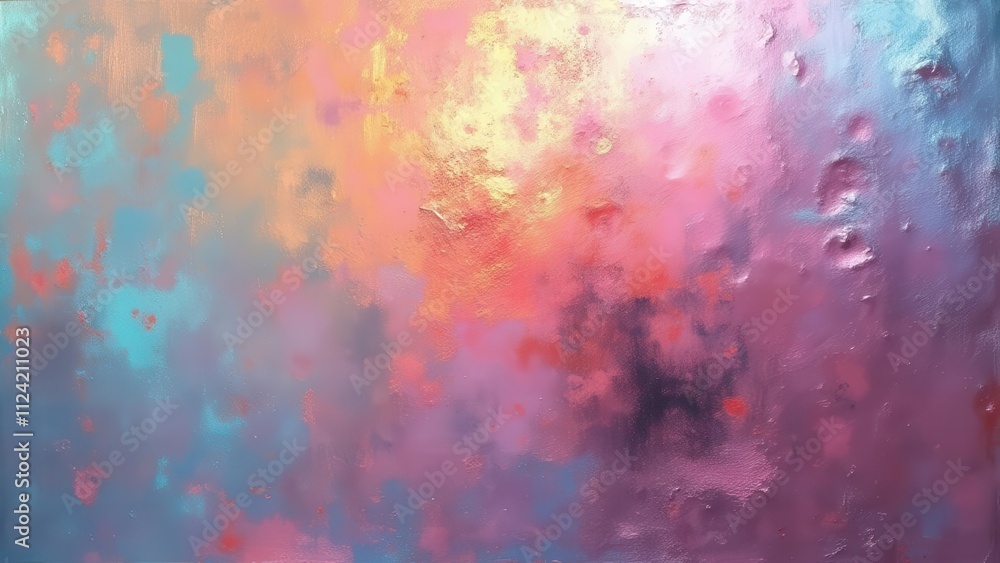 Obraz premium Iridescent metal tones. Rich holographic foil presenting unique pearlescent effects and transitions, ideal for pristine visual presentations, 4K, UHD