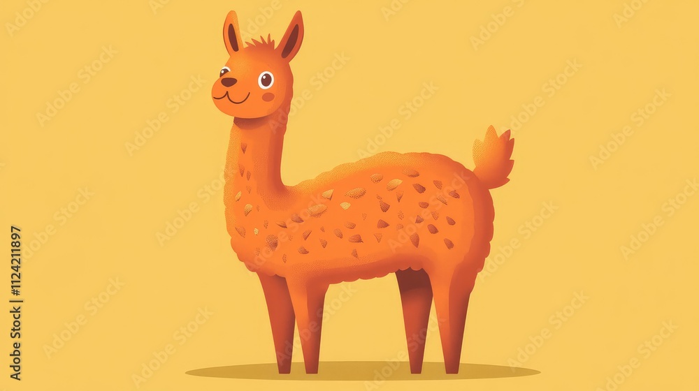 Adorable Side View Cartoon Llama/Alpaca Adorable Side View Cartoon Llama/Alpaca