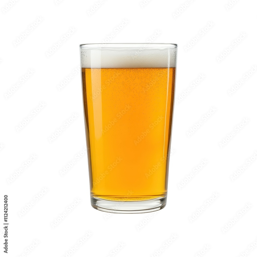 Refreshing Glass of Light Beer, Isolated on White Background Cutout Refreshing Glass of Light Beer, Isolated on White Background Cutout