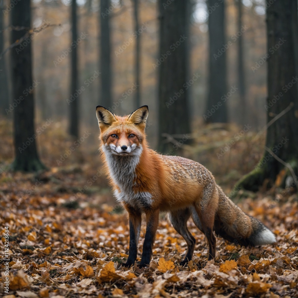 Fototapeta premium red fox in the woods