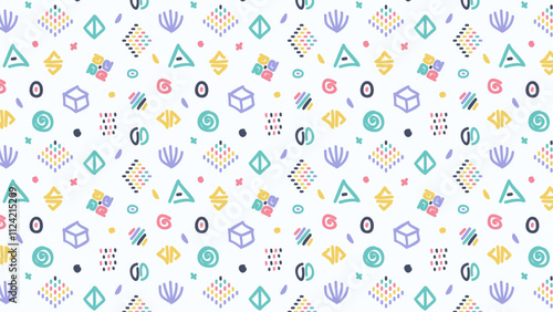 Flat geometric brush line hand drawn pattern background designs