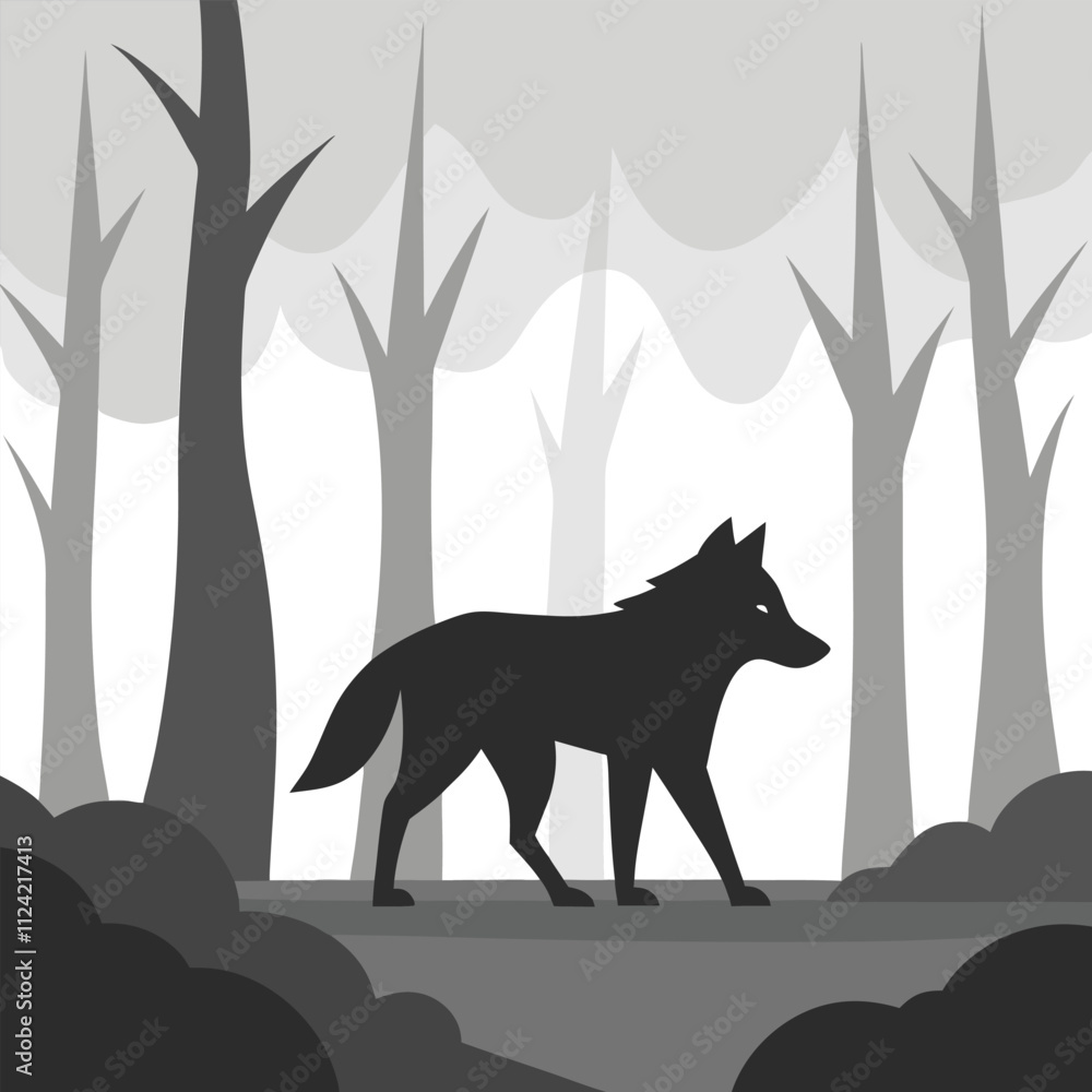 wolf in the woods wolf in the woods