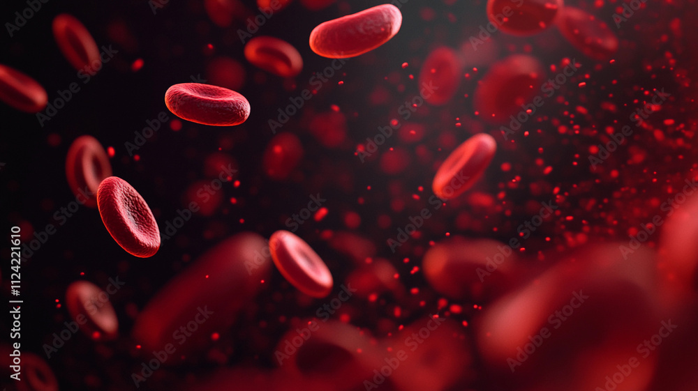 Floating red blood cells in an artery or vein medical background Floating red blood cells in an artery or vein medical background