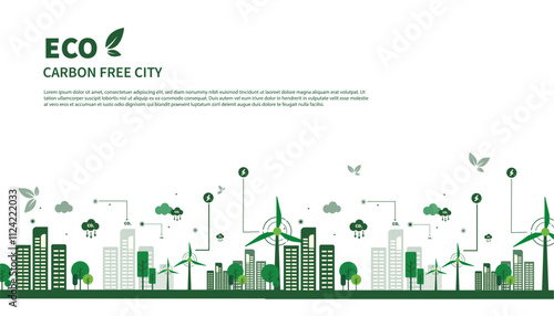 net zero carbon free ecology city landscape, solar energy electric vehicle charging, EGS