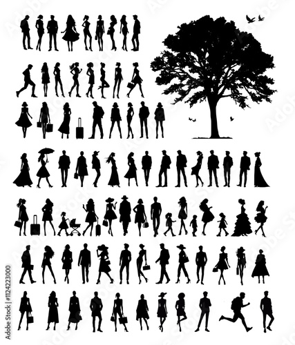 Vector Silhouette People For Architects and Designers Tree Included