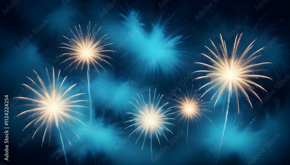 Naklejka premium Clear Plain Shiny Warm Soft Vintage Bokeh Cloudy Wave Like Geometric Blue Background or Texture