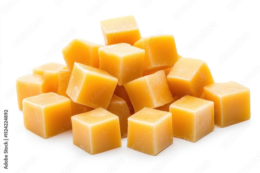 Array of tasty cheese bites on light backdrop Array of tasty cheese bites on light backdrop