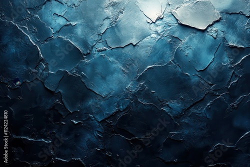 Textured blue surface resembling cracked paint or stone, ideal for backgrounds or graphic design. photo