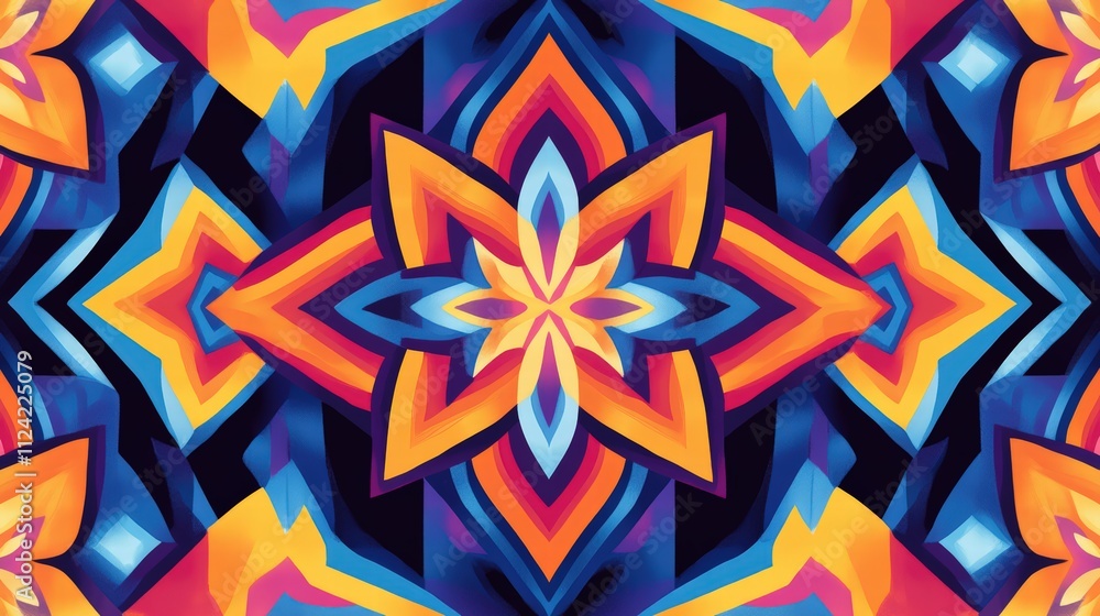 Colorful Geometric Pattern with Bold Shapes and Vibrant Hues Colorful Geometric Pattern with Bold Shapes and Vibrant Hues