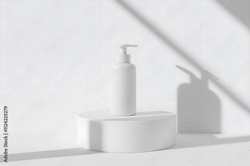 Mock up of a lotion pump bottle with blank branding space, isolated on a white background, copy space for text Mock up of a lotion pump bottle with blank branding space, isolated on a white background, copy space for text
