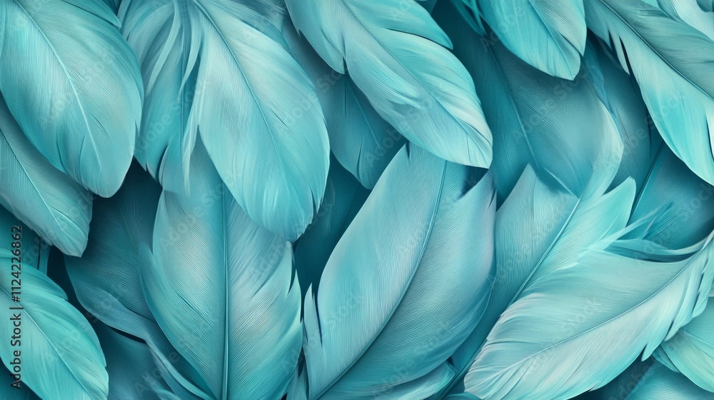 Teal blue feather background texture. Teal blue feather background texture.