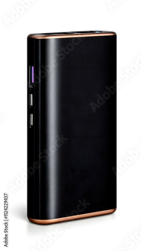 Sleek Black Power Bank with Rose Gold Accents 