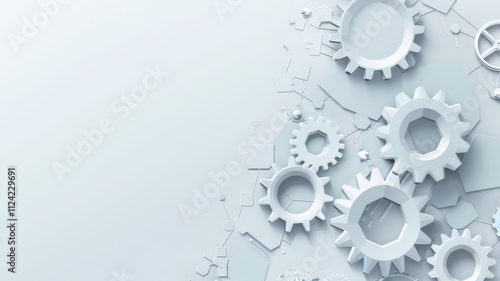 Wallpaper Mural Abstract techno gear background with geometric colorful gear wheels. Space for gear text. Vector gears modern mechanism industrial . Technology gears Torontodigital.ca