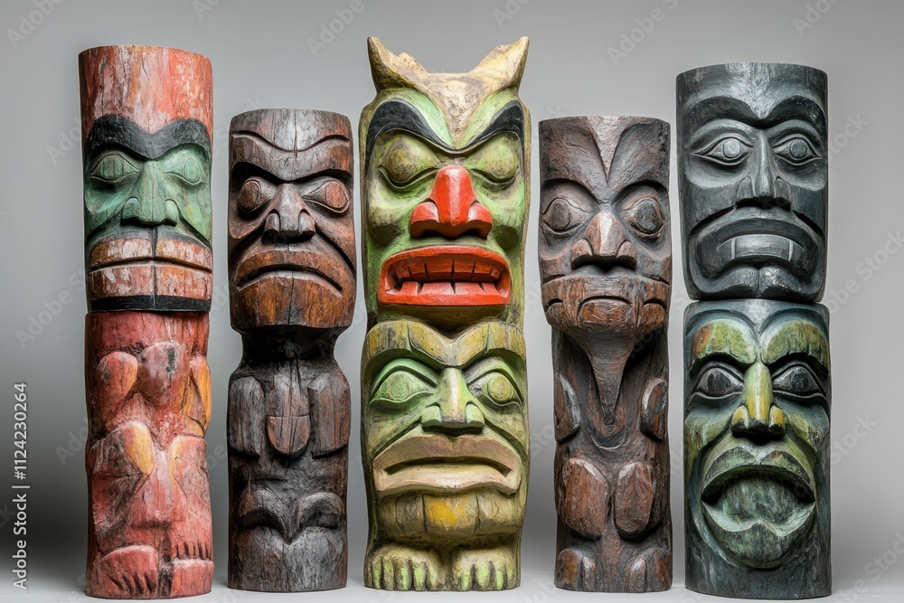 Carved totem art Carved totem art