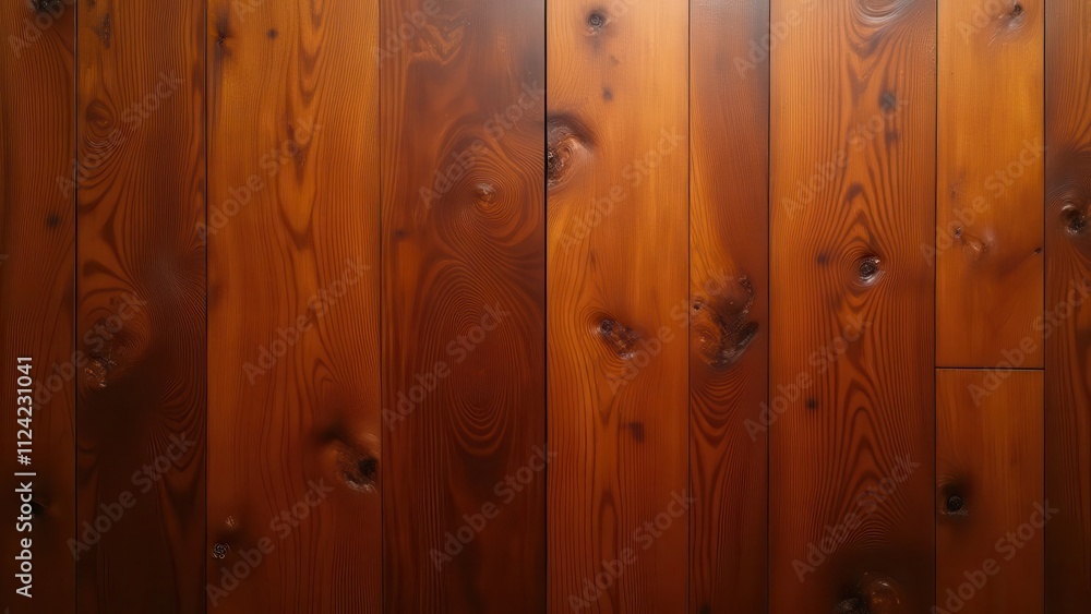 Obraz premium Polished oak surfaces. Warm mahogany veneer with intricate details, 4K resolution and noise-free, perfect for historical and classic design applications
