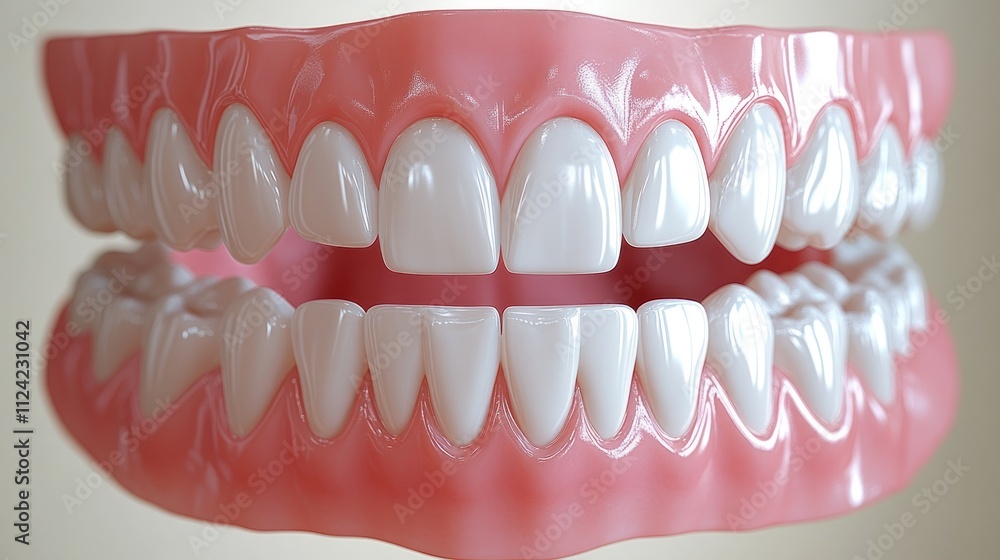 Obraz premium 3D model of human teeth and gums for dental education.