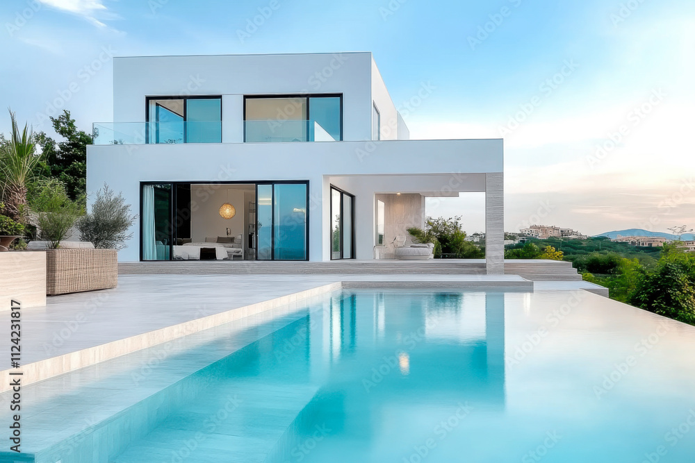 Modern house with garden swimming pool Modern house with garden swimming pool