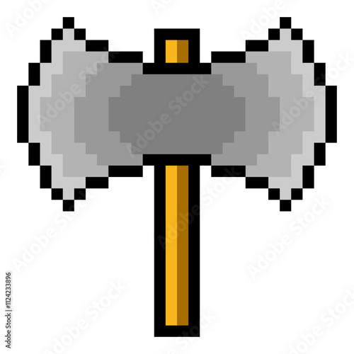 Double ax in pixel art style