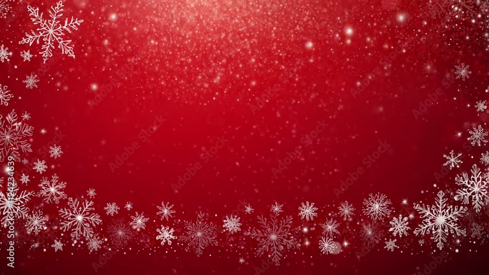 snowing christmas red background. looping 4k video animation snowing christmas red background. looping 4k video animation