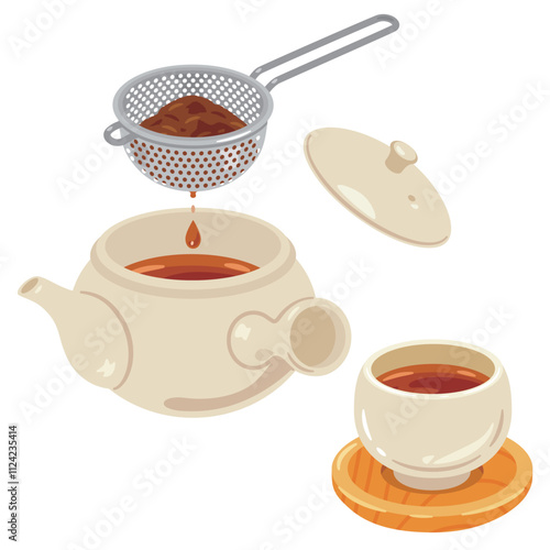 茶漉しで入れられたお茶