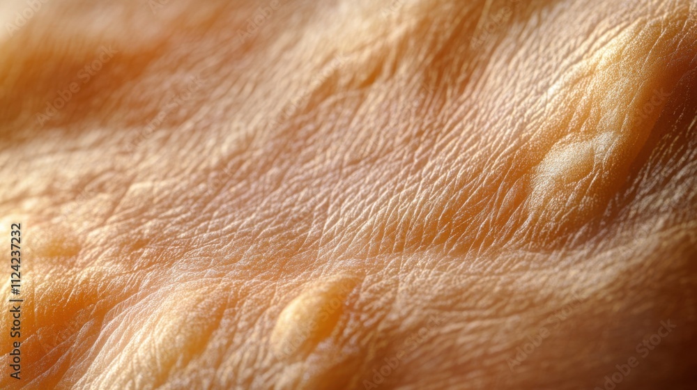 Fototapeta premium Macro image of the surface of human hand skin, highlighting its intricate texture and natural details for medical visuals