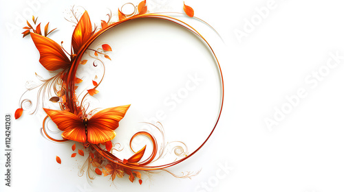 decoration circle with copy space isolated on white 