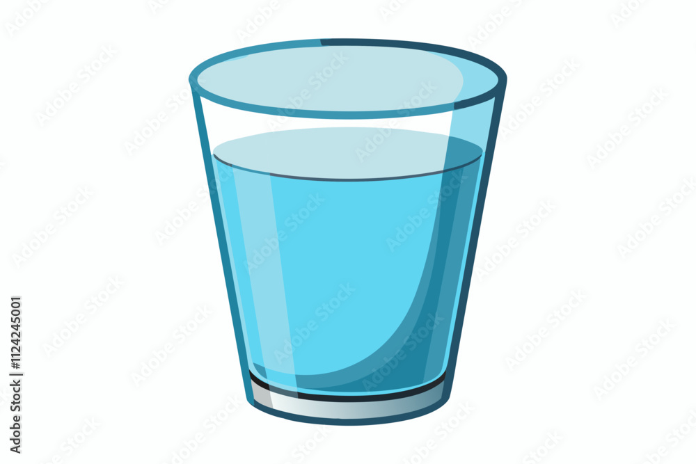 A clear glass filled with clean drinking water vector illustration A clear glass filled with clean drinking water vector illustration