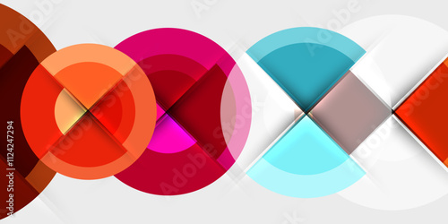 Target circle geometric abstract shapes. Vector Illustration For Wallpaper, Banner, Background, Card, Book Illustration, landing page