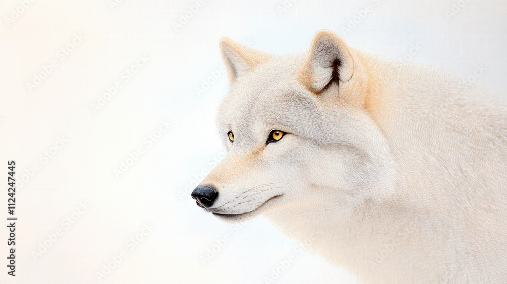 Obraz premium majestic wolf with snow dusted fur gazes intensely, embodying winter beauty