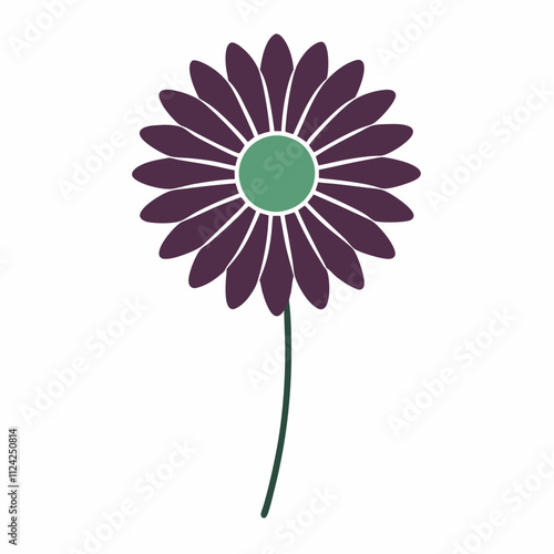 Colorful flower design art vector. A simple flower Silhouette, Flower design elements illustration