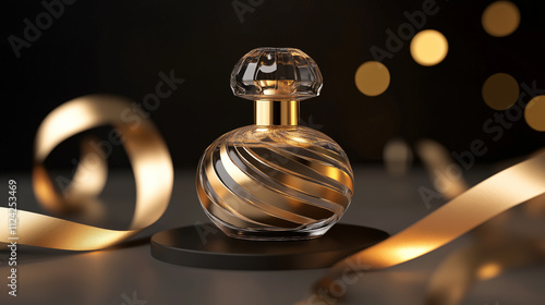 podium mockup in backdrop for perfume