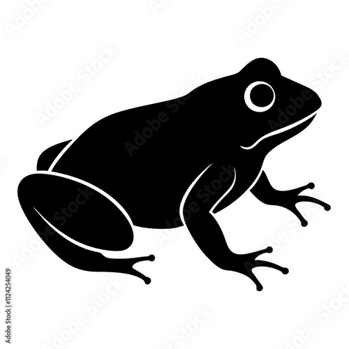 Creative frog animal black & white vector art. Frog icon silhouette art, Animal Elements illustration