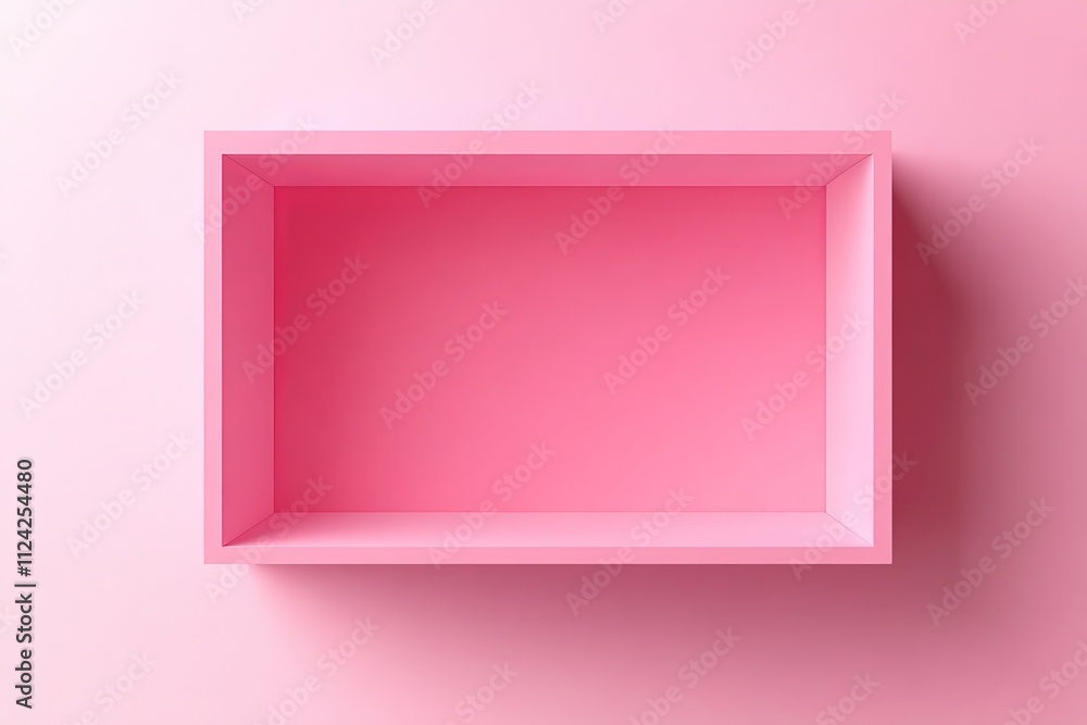 Pink product display podium in a minimalist room , Pink empty frame on pastel background Pink Frame for Hope and Awareness Messages in Breast Cancer Campaign	