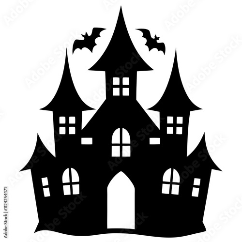 Wallpaper Mural Creative haunted house vector art. Halloween scary house icon silhouette art, Holiday Elements illustration Torontodigital.ca