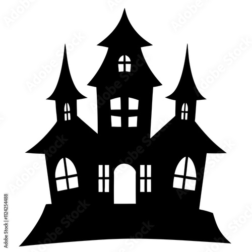 Wallpaper Mural Creative haunted house vector art. Halloween scary house icon silhouette art, Holiday Elements illustration Torontodigital.ca