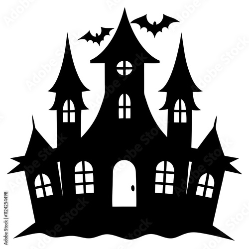 Wallpaper Mural Creative haunted house vector art. Halloween scary house icon silhouette art, Holiday Elements illustration Torontodigital.ca