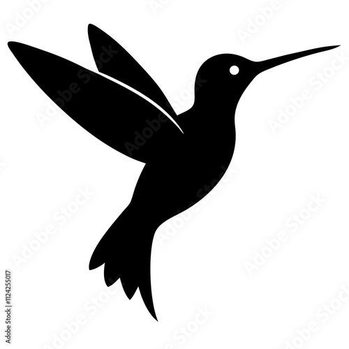 Creative Hummingbird flying vector art design. Bird flying icon silhouette art, Bird Elements illustration