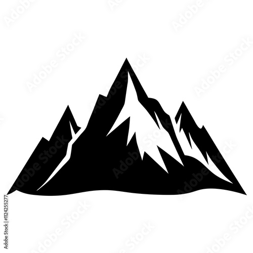 Mountain vector art design. Mountain silhouette art, Mountain Elements illustration