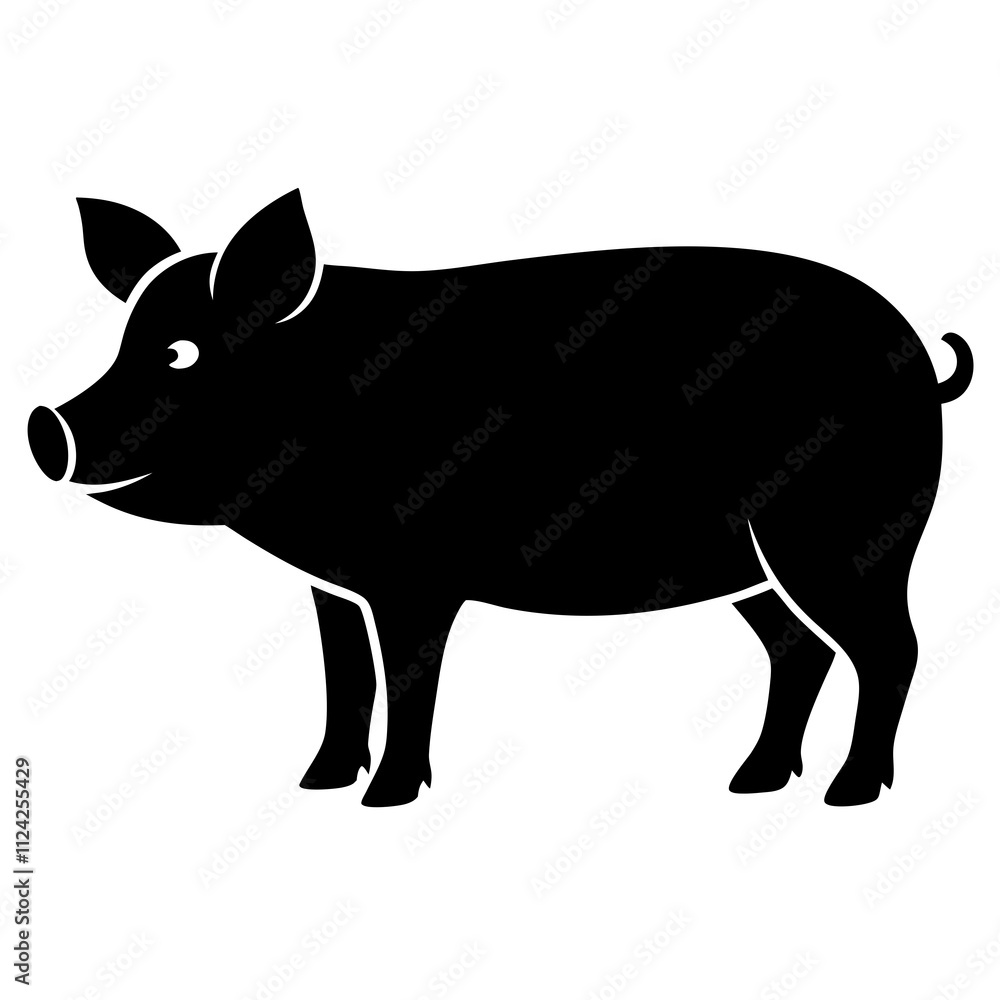 Pig animal vector art design. Pig silhouette art, Animal Elements illustration Pig animal vector art design. Pig silhouette art, Animal Elements illustration