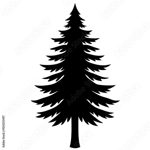 Abstract Christmas pine tree vector art design. Christmas tree silhouette art, Holiday Elements illustration