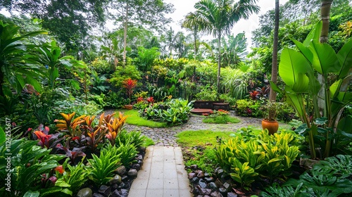 A garden filled with various plants in different stages of growth showing diversity and progress photo