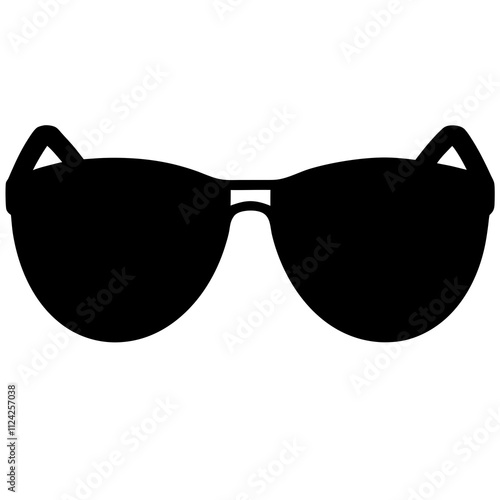 Sunglasses black & white vector art. Modern sunglass icon silhouette art, Sunglasses Elements illustration