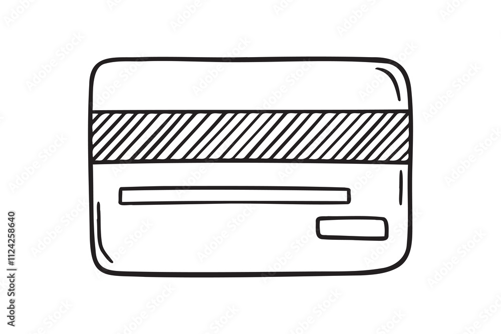Credit card doodle hand drawn icon. Outline drawing credit card business buying concept line clipart symbol Credit card doodle hand drawn icon. Outline drawing credit card business buying concept line clipart symbol