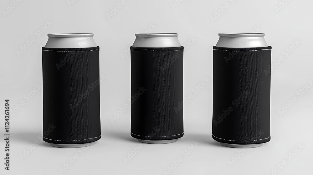 A black can with a metal top and a dark gray background.
A black can with a metal top and a dark gray background.