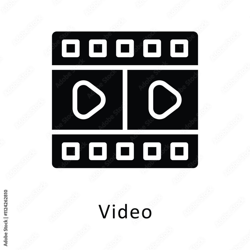 Video Vector Gylph Icon. Eps file 10 Video Vector Gylph Icon. Eps file 10