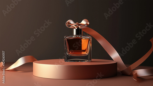 podium mockup in backdrop for perfume