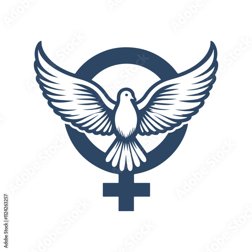 Wallpaper Mural Dove with Olive Branch Inside Feminist Symbol Symbol Vector Illustration Torontodigital.ca